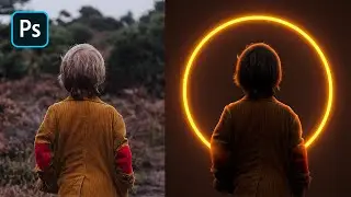 Create Glowing Neon Circle Background in Photoshop - Photo Manipulation