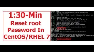 How To Reset Root User Password In CentOSRHEL7