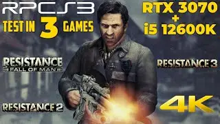 RPCS3 Emulator Test in 3 Resistance Games 4K | i5 12600K + RTX 3070