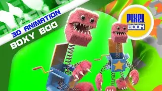 Green Screen BOXY BOO Project Playtime 3D Animation - PixelBoom