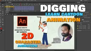 Digging Animation - 2d Character Animation (Adobe Animate) 2d Tutorial By Sarath