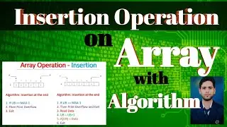 Insertion Operation on Array Data Structure with Algorithm in Hindi | Operation on Array | PART-2