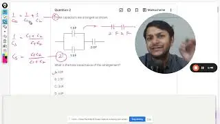 Three capacitors are arranged as shown. What is the total capacitance of the arrangement?