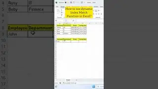 Dynamic Index Match Function in Excel | #excel