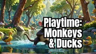 Want Fun in the Water? Watch Monkeys and Ducks Play Now!🐒🙈, 🙉, 🙊 🦆🐥🤪