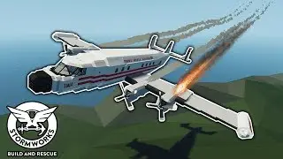 PLANE ENGINE EXPLOSION ENDS IN CRASH! - Stormworks Multiplayer Gameplay - Plane Crash Survival