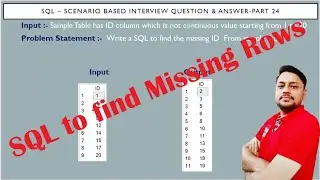 SQL Interview Questions and answers Part 24 | How to find missing rows in SQL