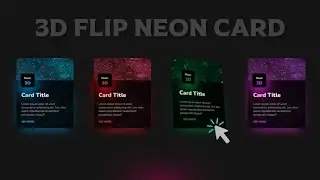 3D Flip Card with Neon Effect using HTML CSS | Code Aashu