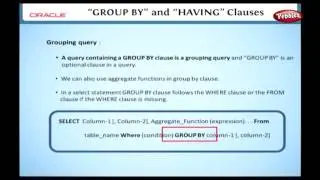 Learn Oracle | How to use Group By, Having Clause in SQL