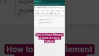 How to Insert Element at Front of List in Python #shorts #python #programming #coding