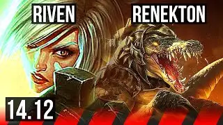 RIVEN vs RENEKTON (TOP) | 6 solo kills, Legendary, 600+ games, 14/3/2 | EUW Diamond | 14.12