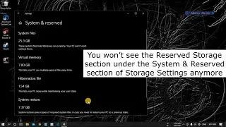 How to disable ‘Reserved Storage’ on Windows 10