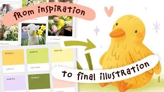 My Digital Art Process From Inspiration Moodboard To Final Illustration For Spring 🌷