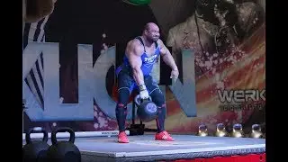 Игорь Педан. Попытка вырывания гири 88 кг. Igor Pedan. 88 kg kettlebell one-hand dead snatch attempt