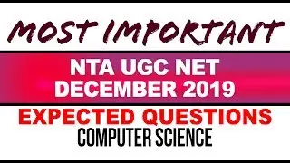 NTA UGC NET December 2019 Computer Science | Expected Questions | Database Management System DBMS