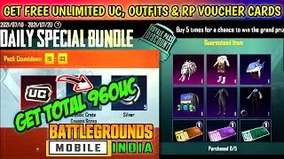 DAILY SPECIAL BUNDLE NEW EVENT IN BGMI v1.5.0 UPDATE, GET UNLIMITED UC, OUTFITS & RP VOUCHER CARDS