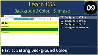 Background |  Part 1 - Background Color of Tag | CSS Tutorials #09