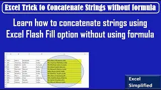 Excel Trick to concatenate strings without using formula