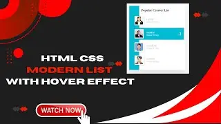 Html Css Modern List With Hover Effect 