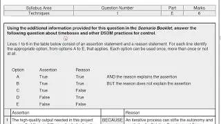 AgilePM v2 Practitioner Practice Paper Q1 Part E