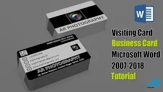 MS Word Tutorial: Unique Photographer Visiting Card in MS Word 2013 & Business Card in Word 2016