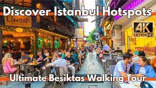 Exploring Beşiktaş: Top Cafes, Bars,Street Foods and Restaurants in Istanbul City Center 4K UHD