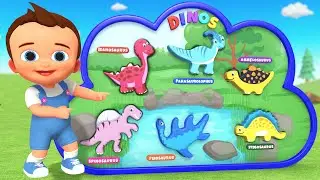 Learning Dinosaurs Names Wooden Puzzle | Little Babies Fun Play 3D Educational Toys Kids Toddlers