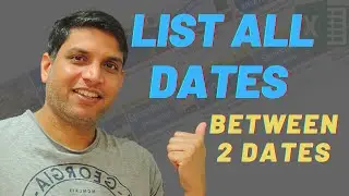 Generate List of Dates between two Dates in Excel | Non VBA Method | SEQUENCE Functions