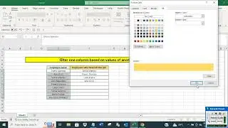 Filter one column based on values of another column in Excel