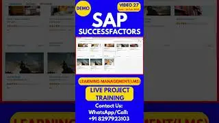 SAP SuccessFactors LMS Training Step by Step Online Tutorial Class 27 2025#sapsuccessfactorstraining