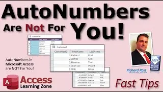 Microsoft Access AutoNumbers Are NOT For You! Sequential Counters. Record Numbering. Restore Deleted