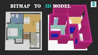 3ds max interior modeling || bitmap to 3d model || in 3ds max