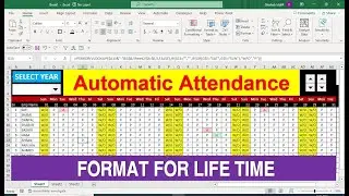 how to Make Automatic Attendance SHEET in EXCEL for office