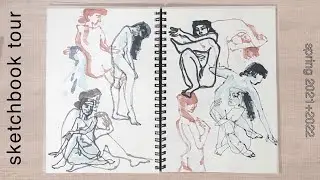 figure drawing sketchbook walk through