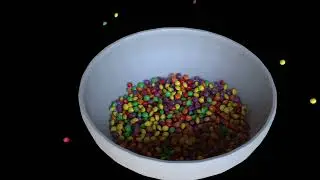 Procedural Skittles into a Bowl Test with Karma.