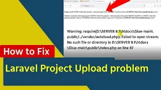 Laravel Project Upload problem || Fatal error  Uncaught Error Failed opening required