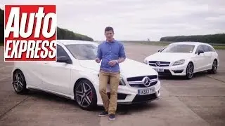 Mercedes A45 AMG vs CLS63 AMG Drag Race - Auto Express