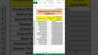 #short |How To Calculate Salary Increment in excel| Increment Calculation| JK TUTORIALS|