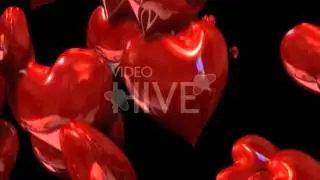 3D Heart Particles Loop with Alpha Full HD