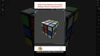 Modeling of Rubik's Cube (Time-lapse) - Building a Rubik's Cube Blender 4.0 #rubickscubeblender