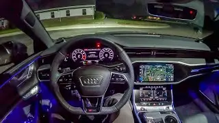 2024 Audi RS7 Performance - POV Night Drive (Binaural Audio)