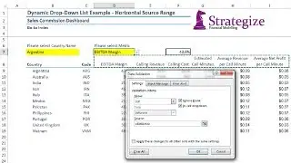 How to create a dynamic drop-down list from a horizontal range