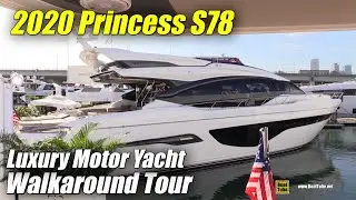 2020 Princess S78 Luxury Yacht - Walkaround Tour - 2020 Miami Yacht Show