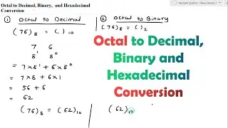 Octal to Decimal, Binary and Hexadecimal Conversion