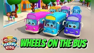 Wheels on the Bus Color Song – Easy & Fun Way to Learn Colors for Kids | Nursery Rhyme for Children