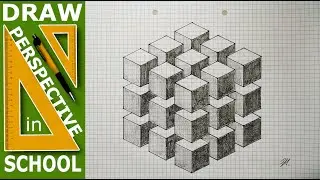 Axonometric draw: 3D construction from Isometric Cubes