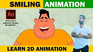 SMILING ANIMATION|how to make laugh animation in adobe animate cc| 2d tutorial by sarath