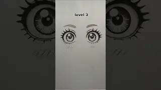 5 Levels of Anime Eyes Drawing Mastery with a Pro Artist #art #sketch #creative #beautiful #eyeart