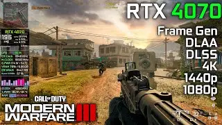 RTX 4070 Call Of Duty Modern Warfare 3 - COD MW3 DLSS / DLAA - Frame Generation - 1440p - 1080p - 4K