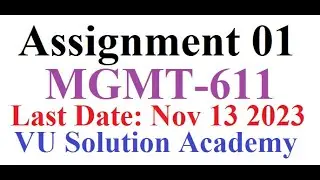 MGMT611 Assignment 1 Fall 2023 Idea Solution by VU SOLUTION ACADEMY